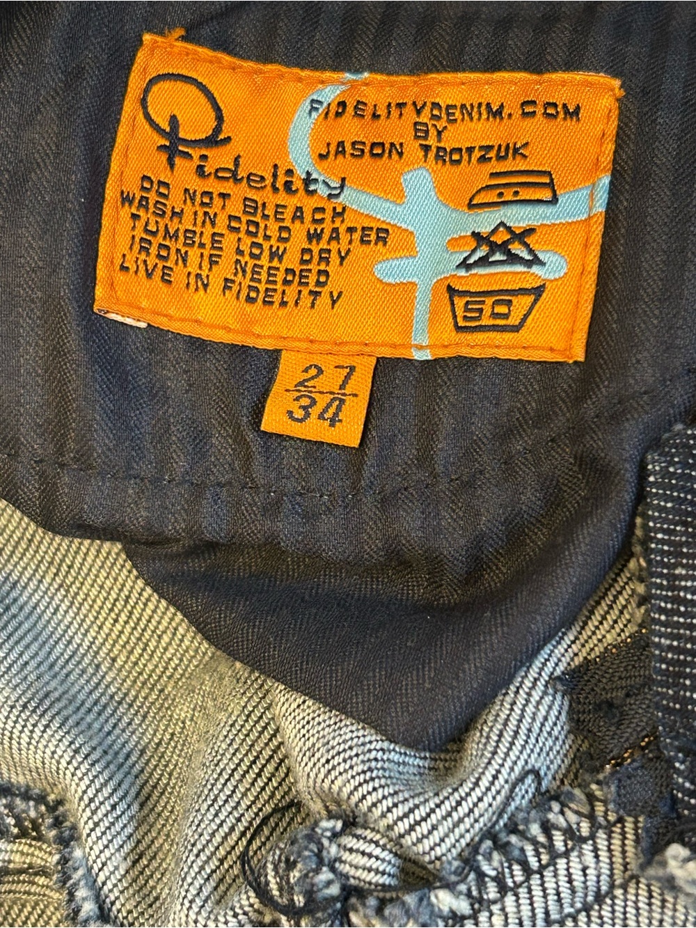 Fidelity Denim Wide Leg Trouser Jeans Dark Wash High Rise Button Detail Size 27 - Picture 6 of 10